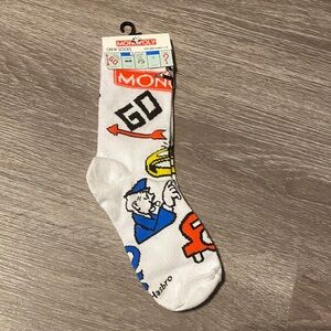 Monopoly Themed White Crew Socks for Kids